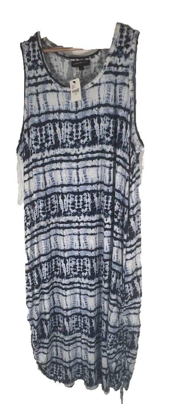 Lane Bryant Tank Maxi Boho Stretch Summer Dress Blue w/Pockets Size 22/24 NWT - Picture 2 of 16